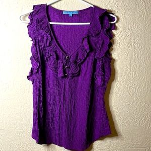 Antonio Melanie purple tank 100% Silk tank